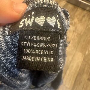 Blue and White Knit Sweater